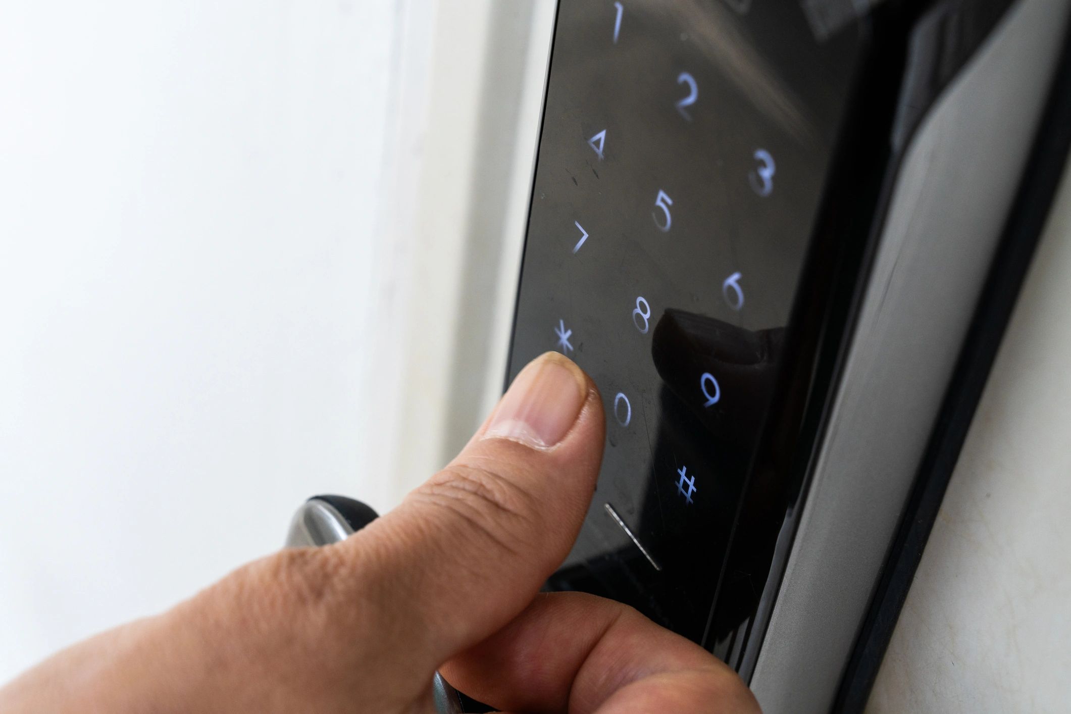 Close-up of a keypad door lock for self check-in