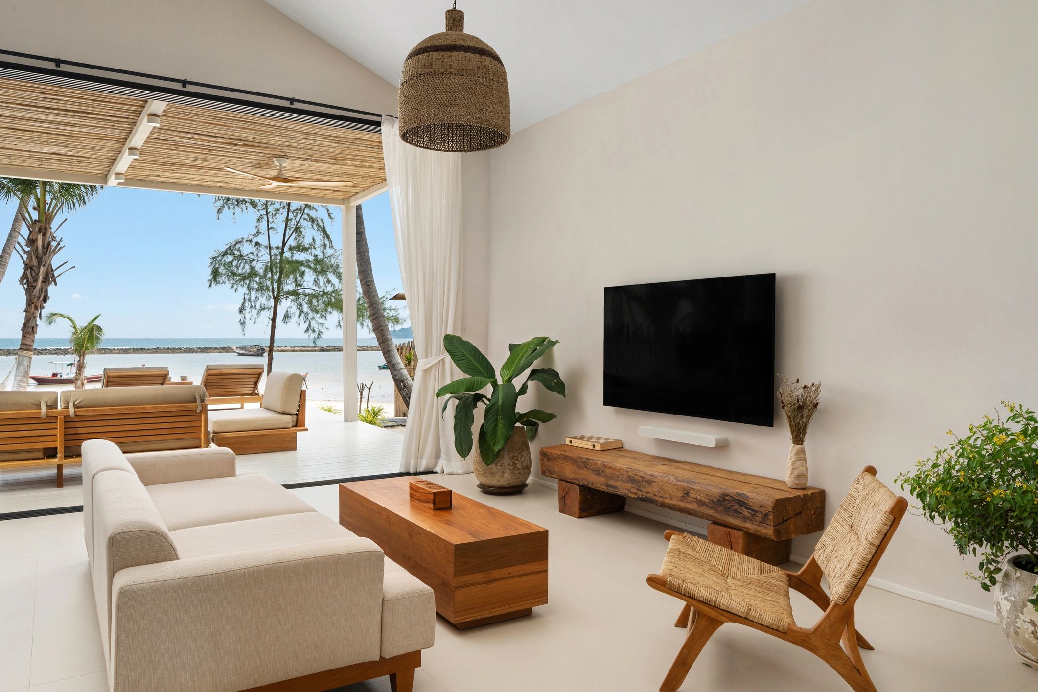 Bright, modern living room with comfortable seating